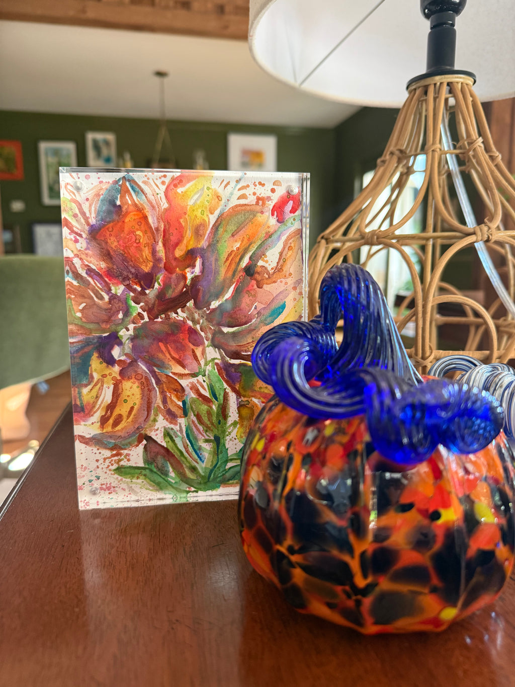 5" x 7" Painting by Liz Hill in Acrylic Frame