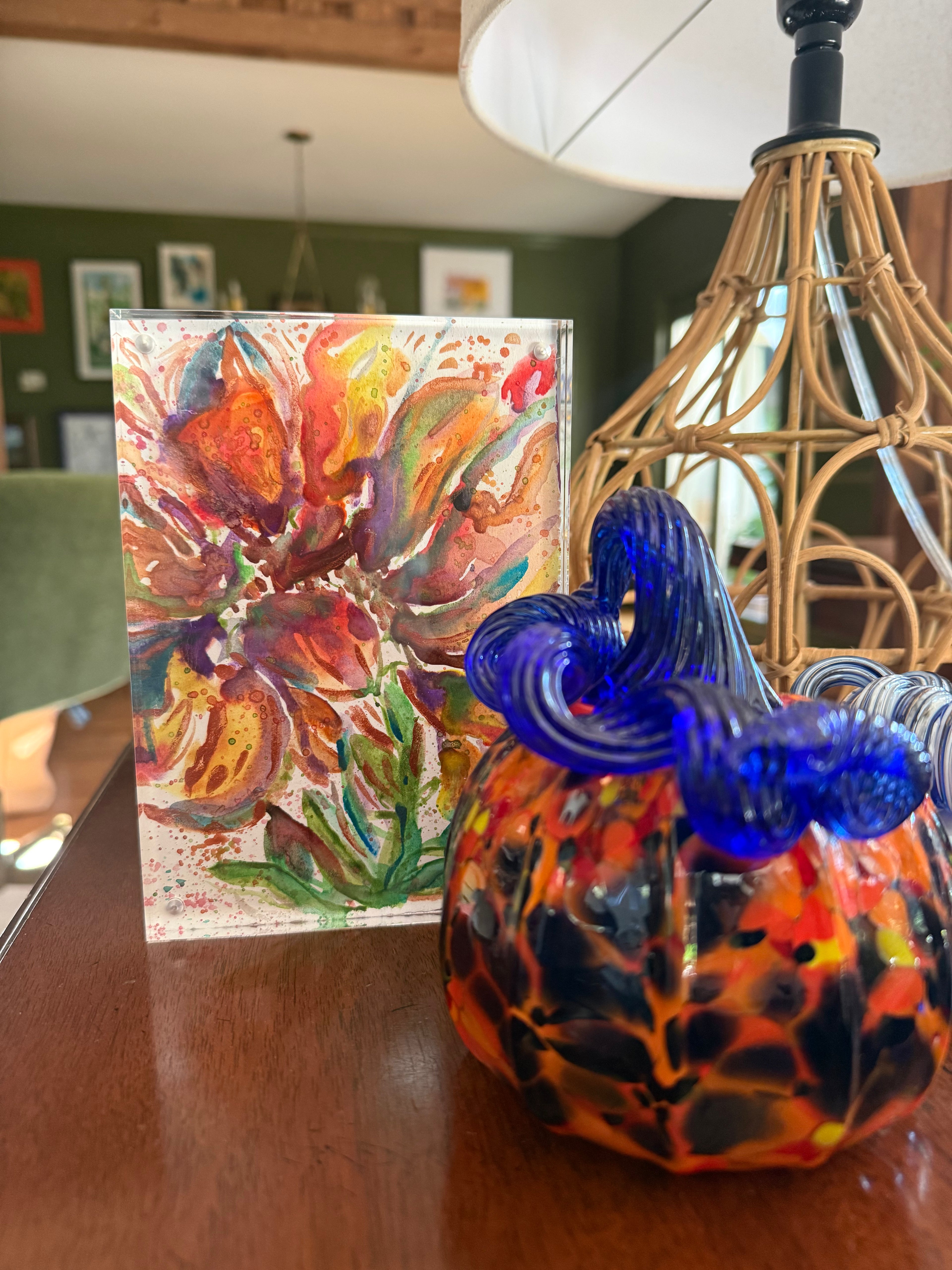 5" x 7" Painting by Liz Hill in Acrylic Frame