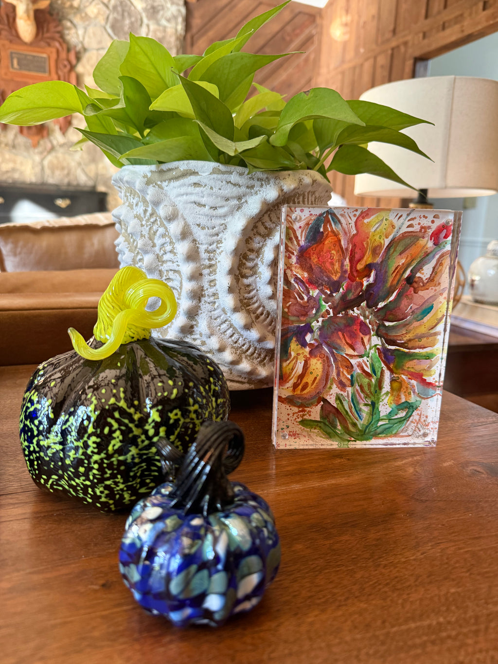 5" x 7" Painting by Liz Hill in Acrylic Frame