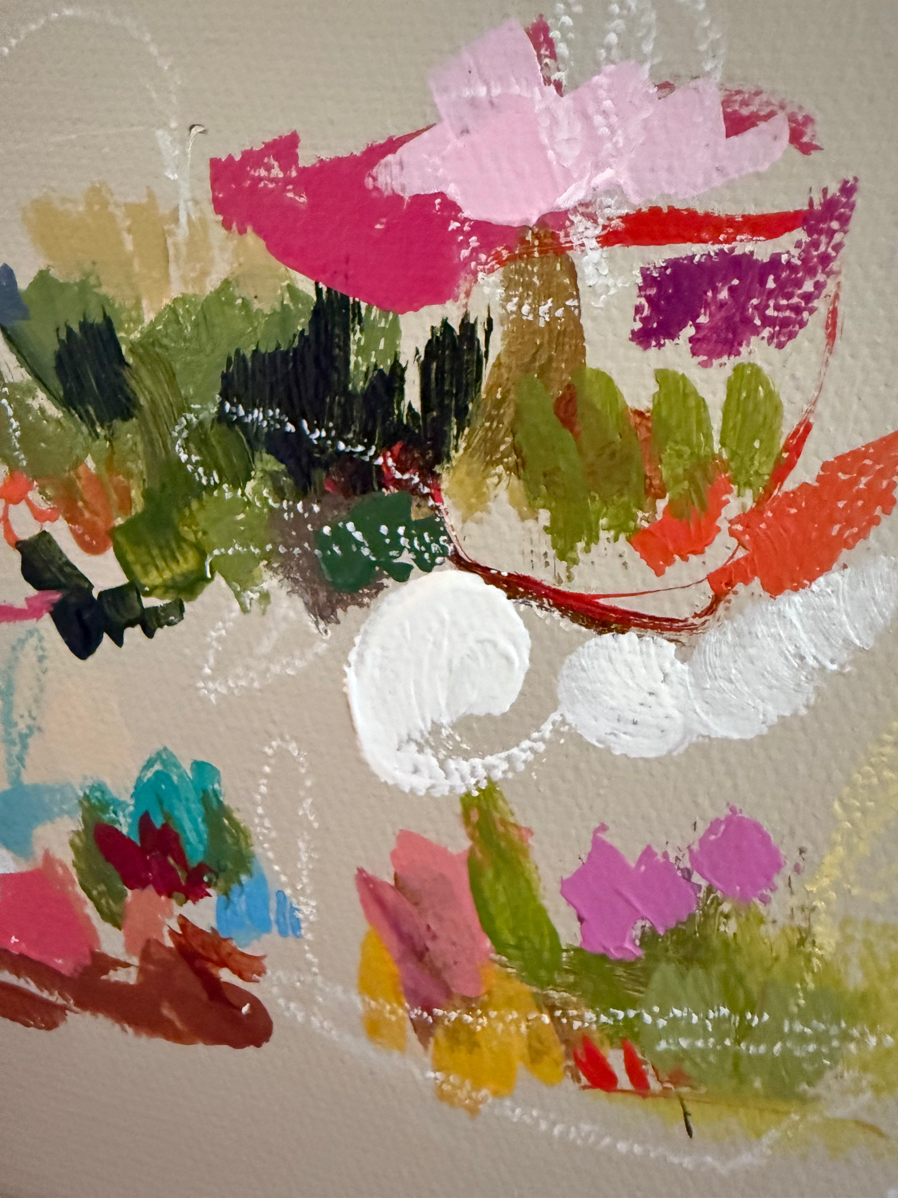 6" X 6" Abstract Painting by Milly Edwards on Canvas Ready to Hang 1