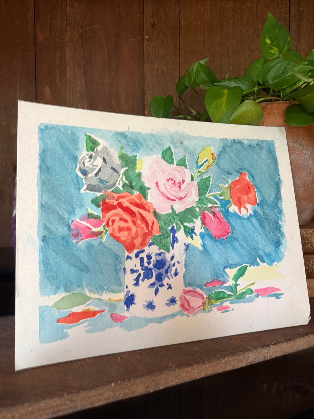 13.75" x 10.5" Watercolor Paint By Number Artist Unknown