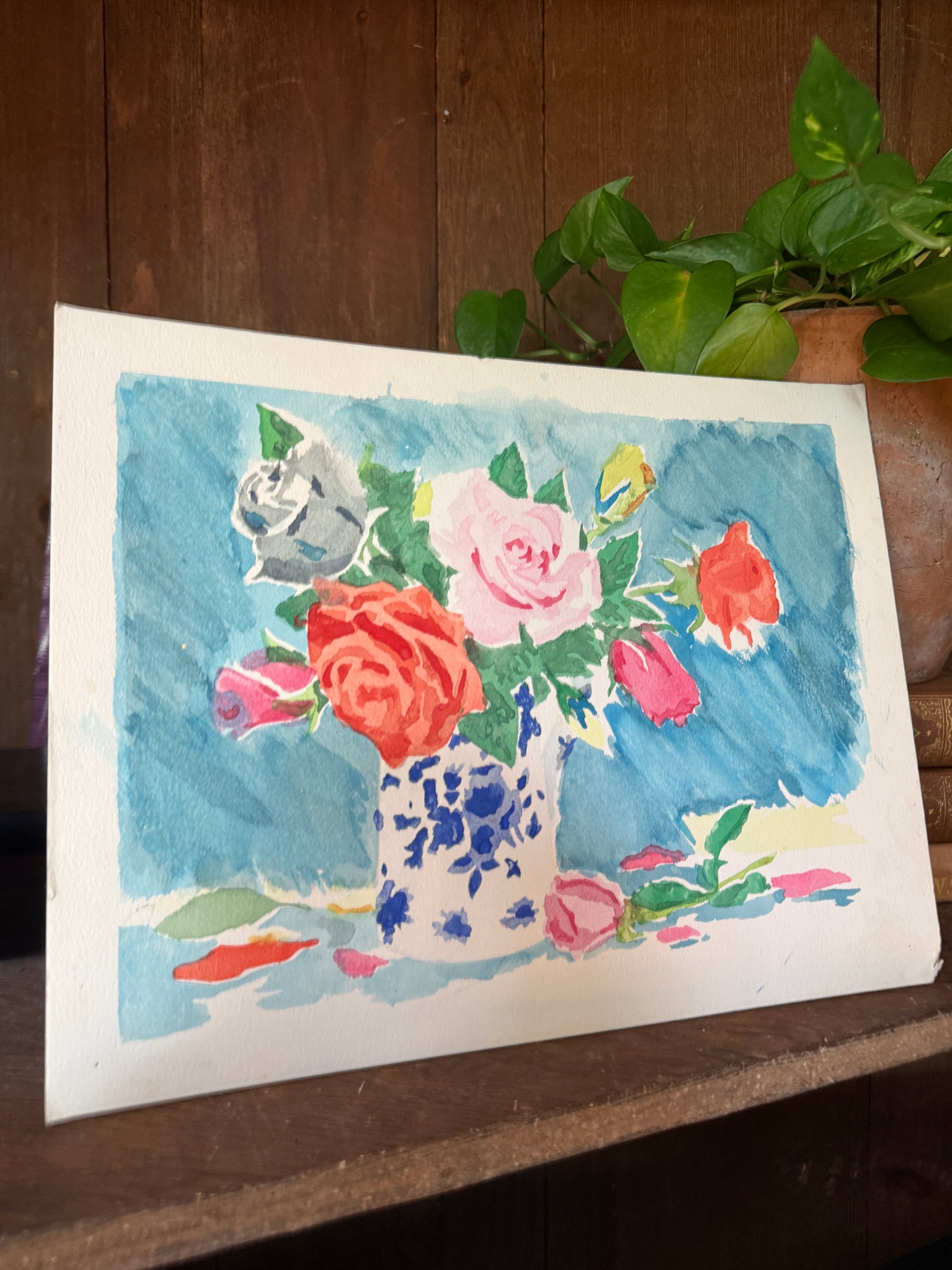 13.75" x 10.5" Watercolor Paint By Number Artist Unknown