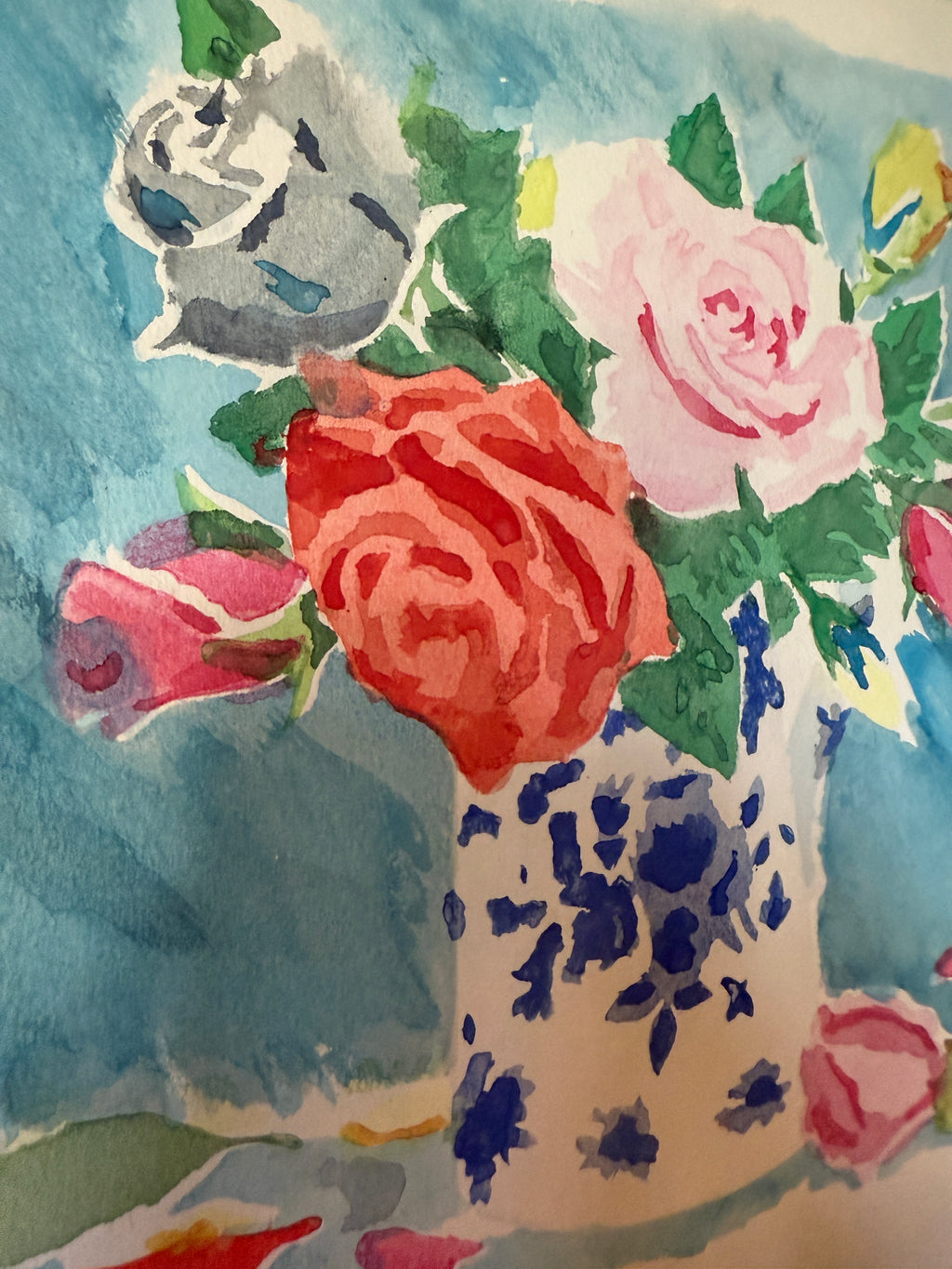 13.75" x 10.5" Watercolor Paint By Number Artist Unknown