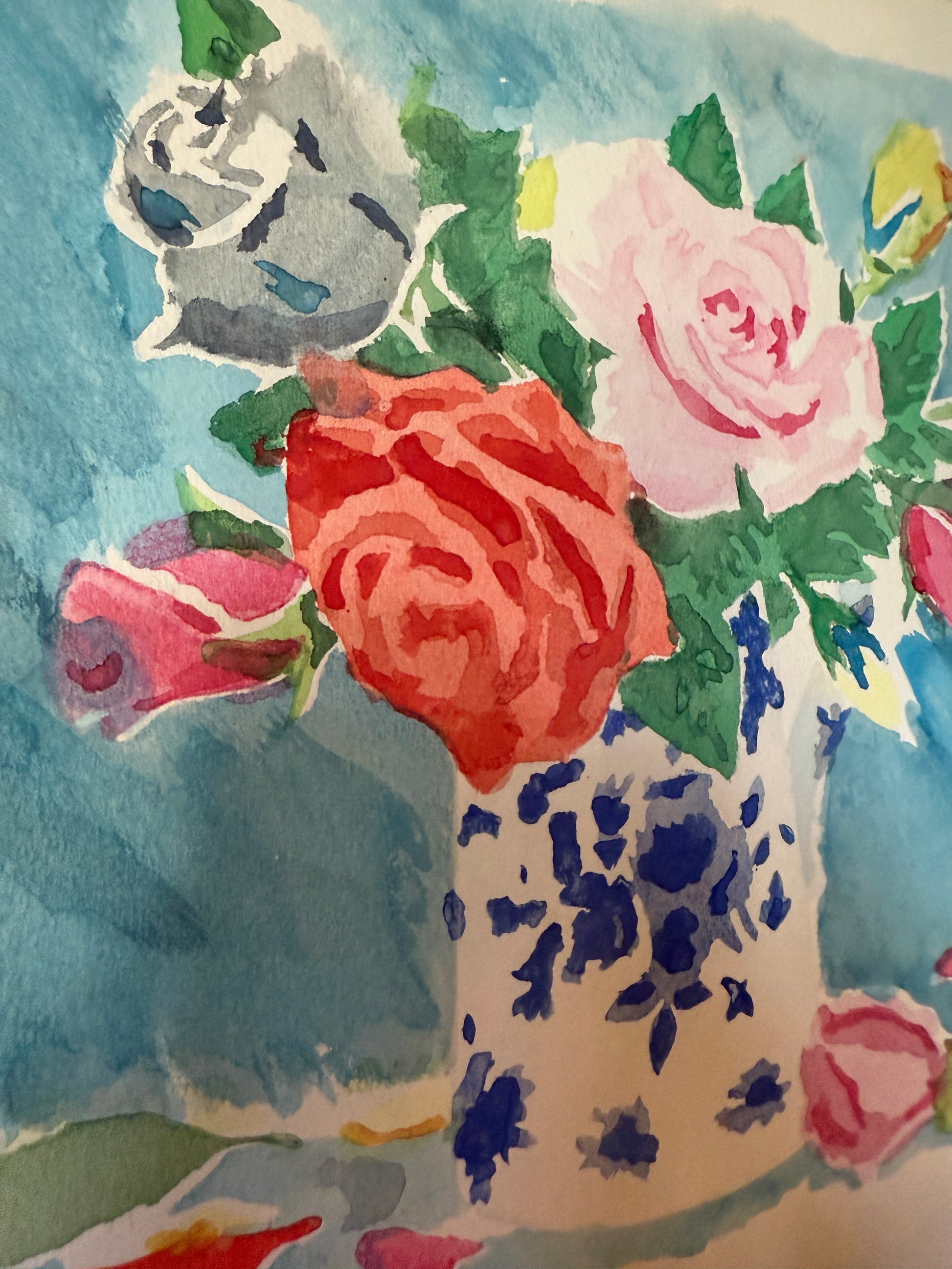 13.75" x 10.5" Watercolor Paint By Number Artist Unknown