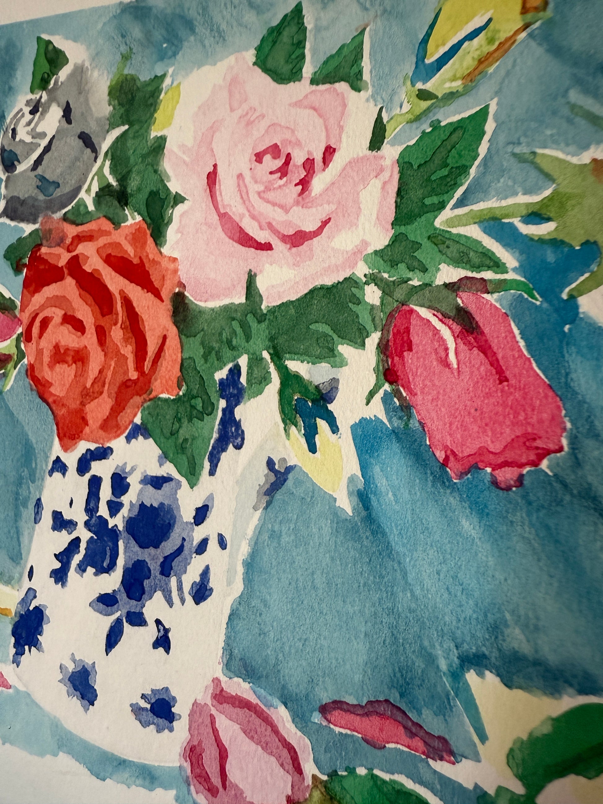 13.75" x 10.5" Watercolor Paint By Number Artist Unknown