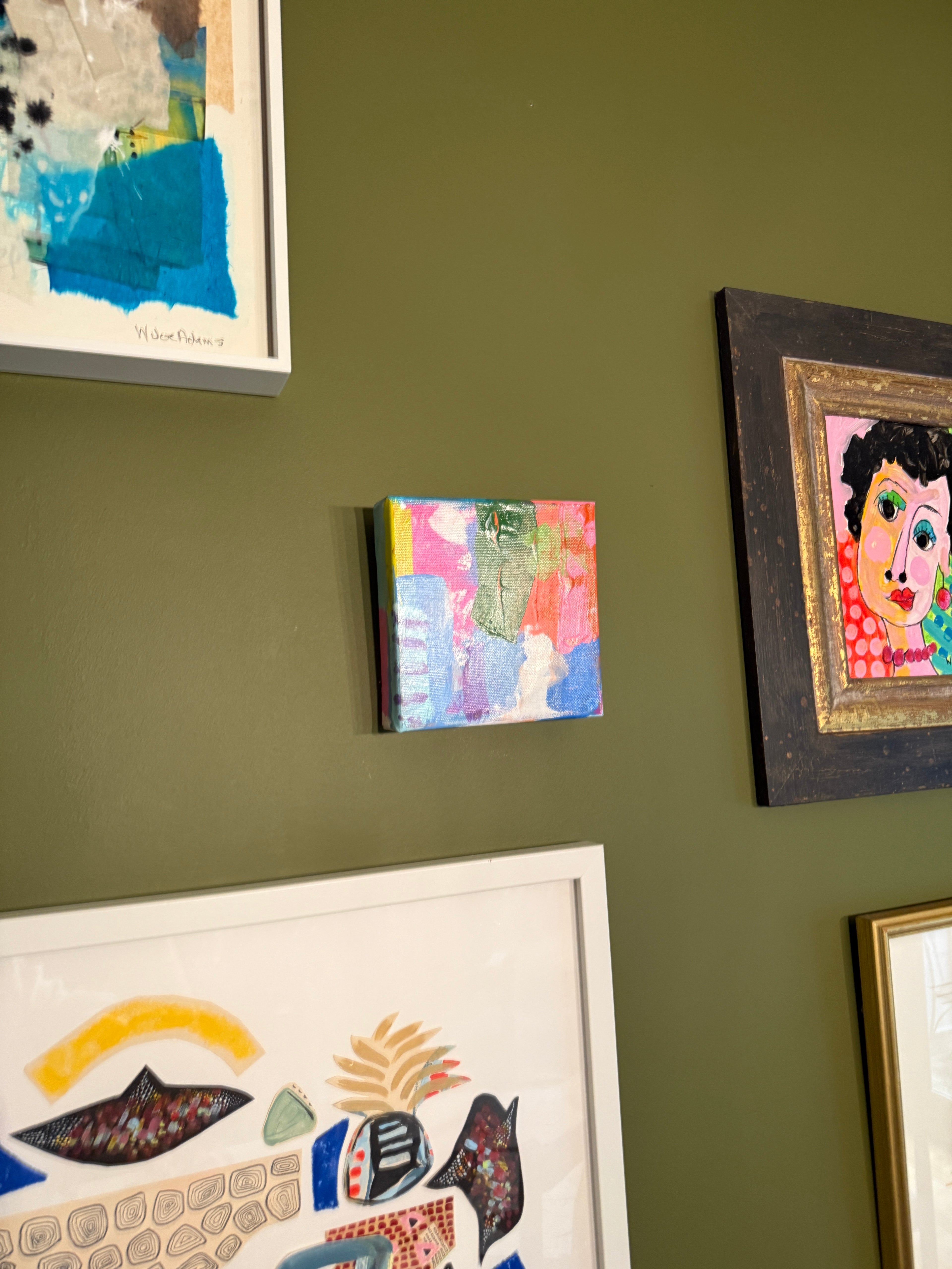 6" X 6" Abstract Painting by Corie Swan on Canvas Ready to Hang
