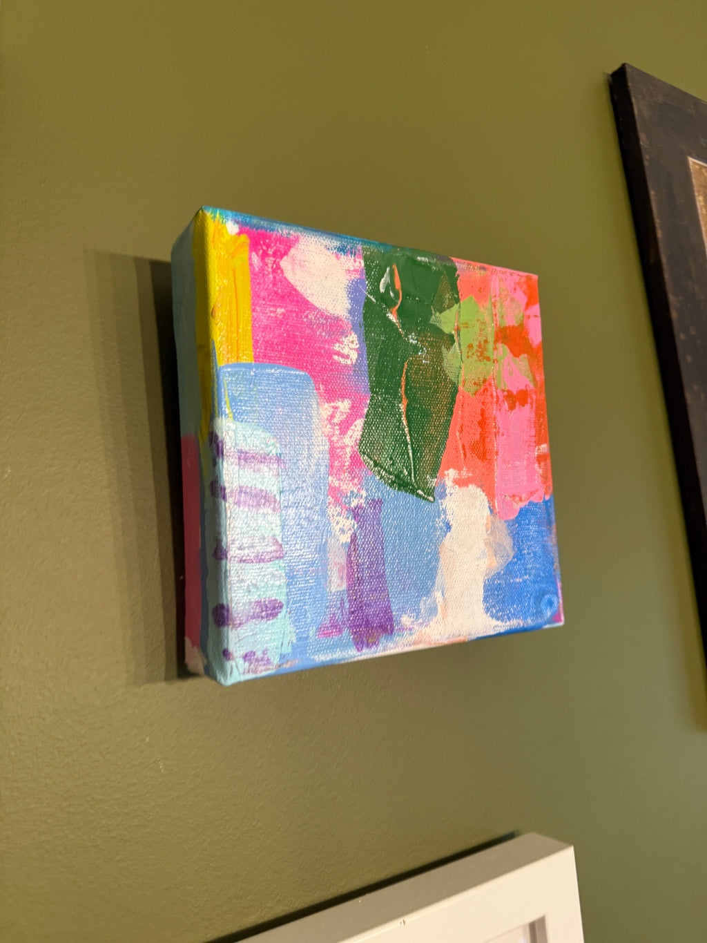 6" X 6" Abstract Painting by Corie Swan on Canvas Ready to Hang