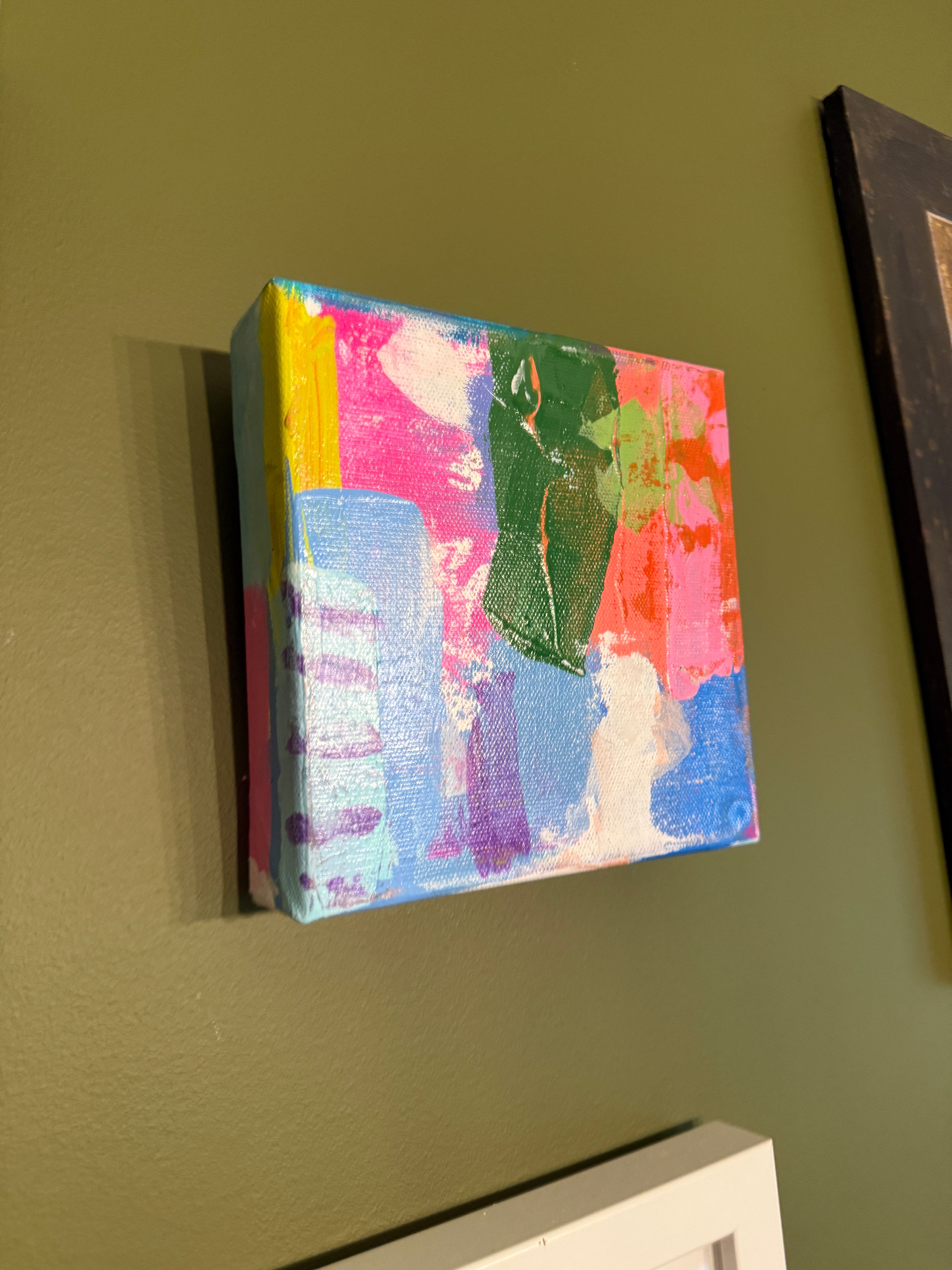 6" X 6" Abstract Painting by Corie Swan on Canvas Ready to Hang