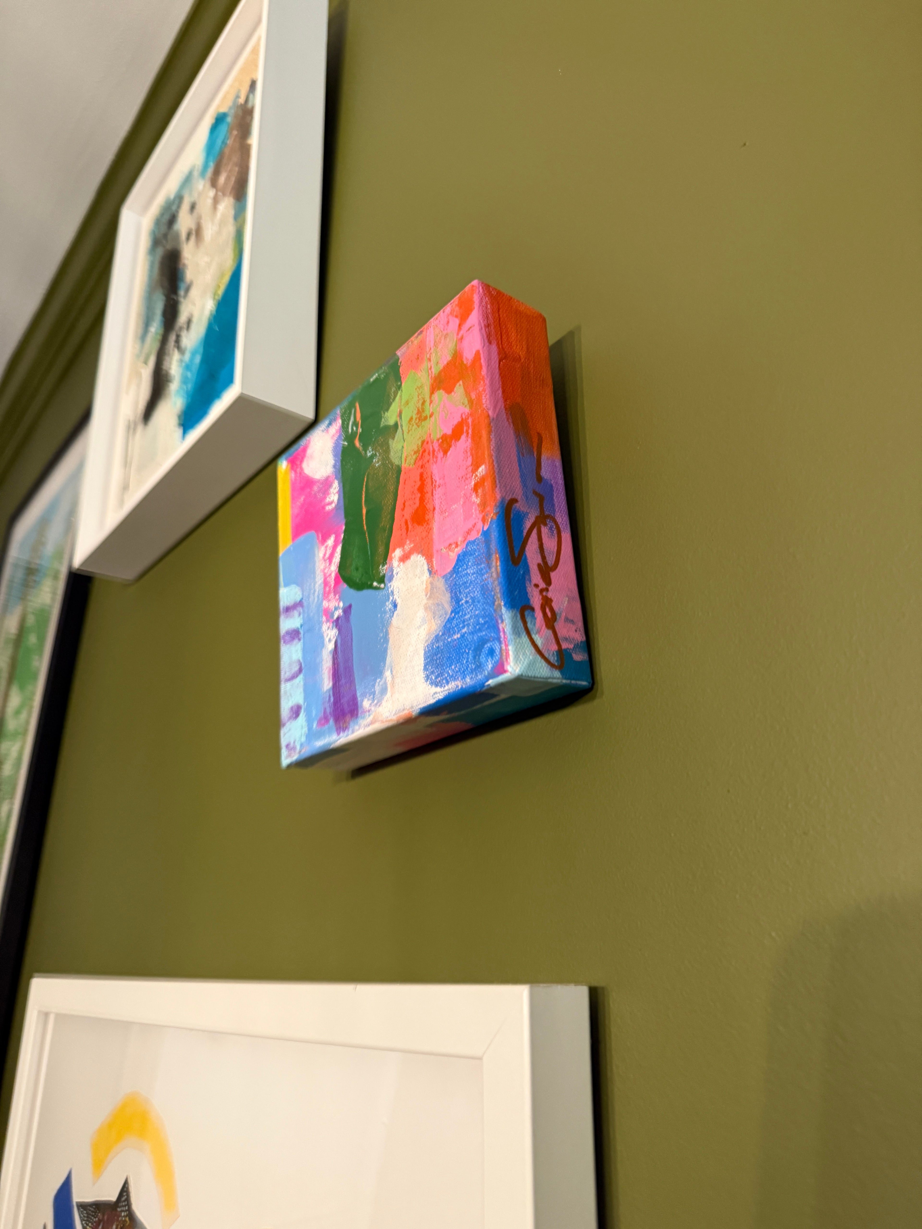 6" X 6" Abstract Painting by Corie Swan on Canvas Ready to Hang