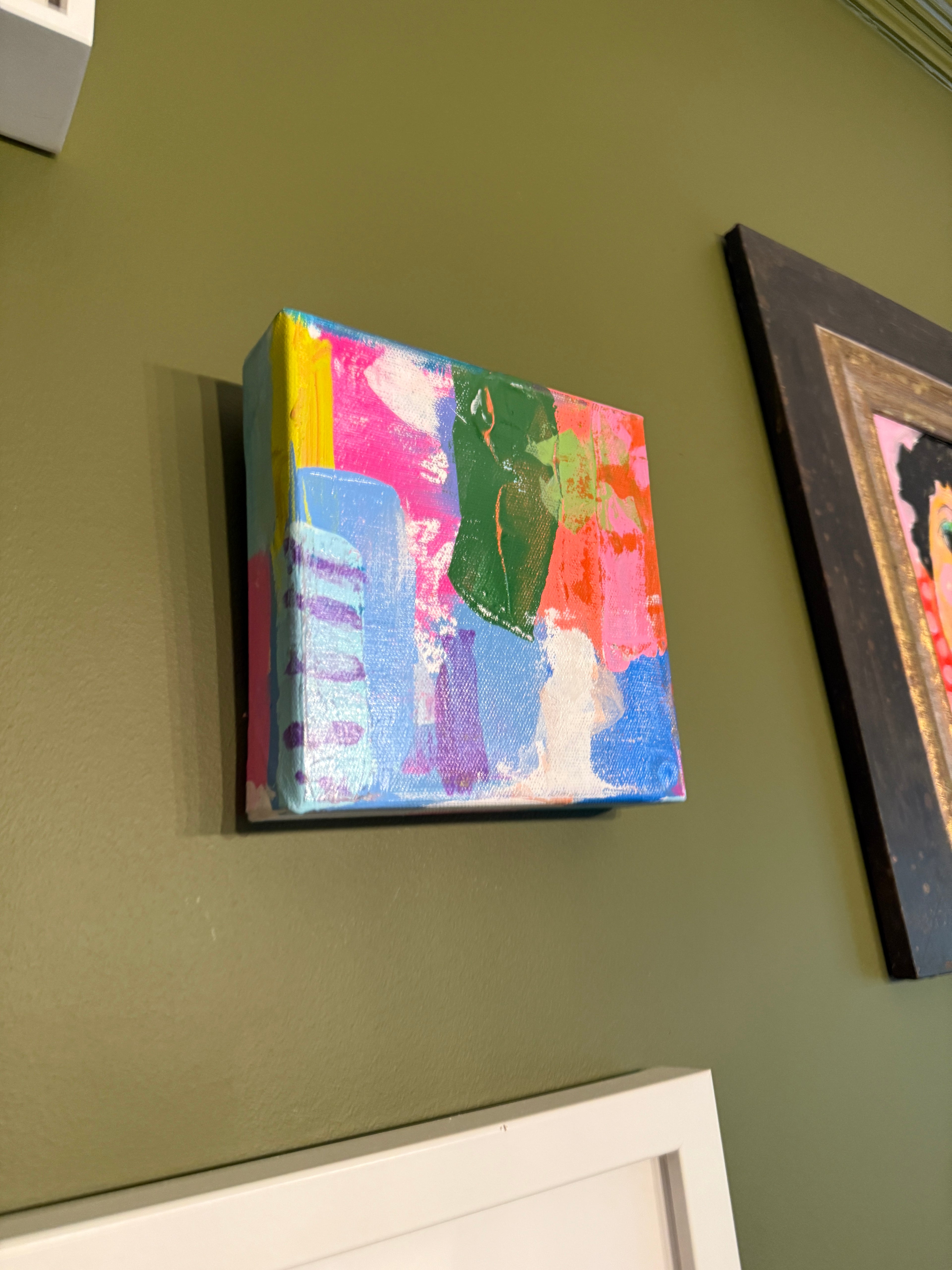 6" X 6" Abstract Painting by Corie Swan on Canvas Ready to Hang