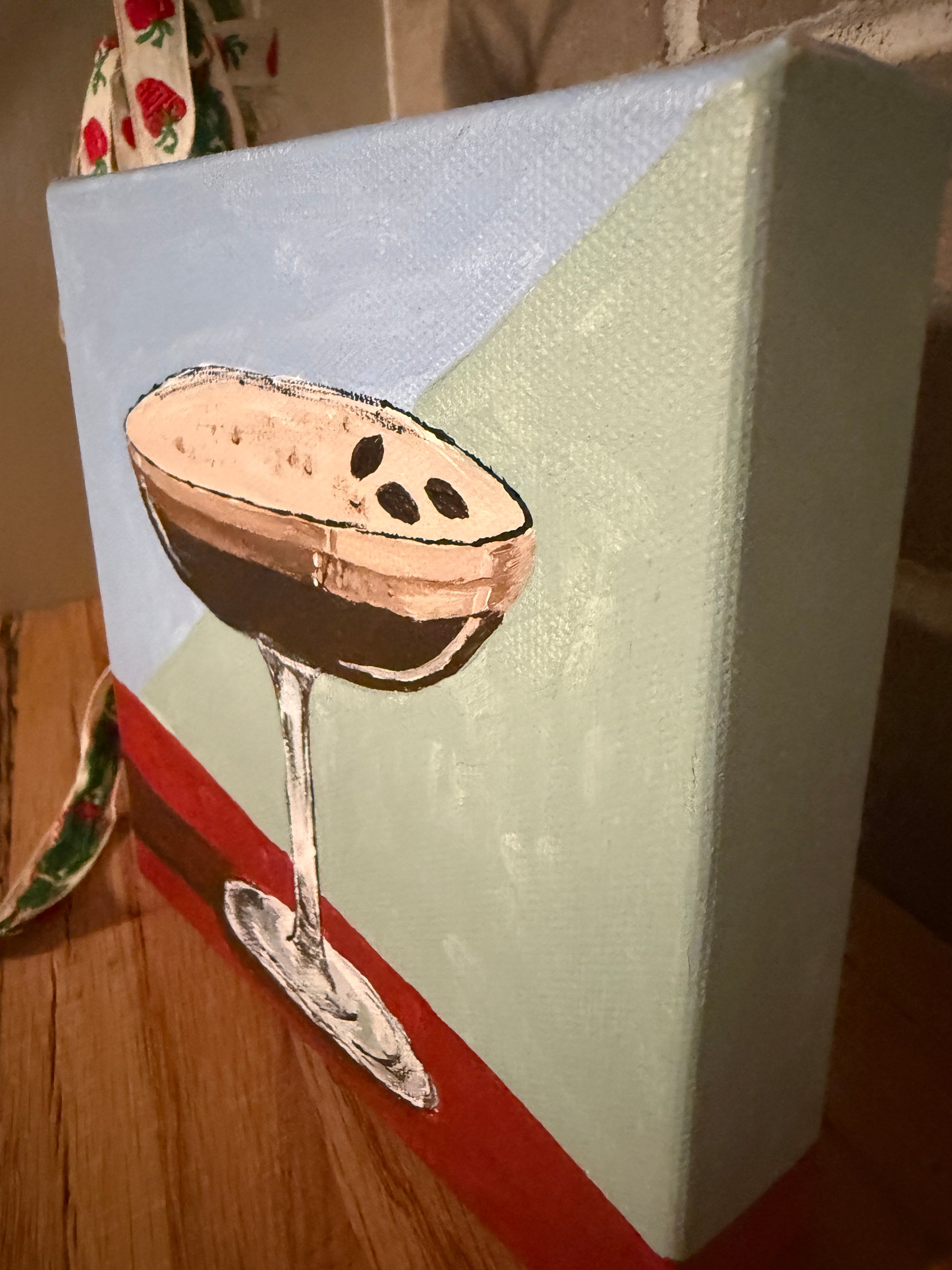 6" x 6" "Espresso Martini" Painting by Claudia Pope on Canva Ready to Hang