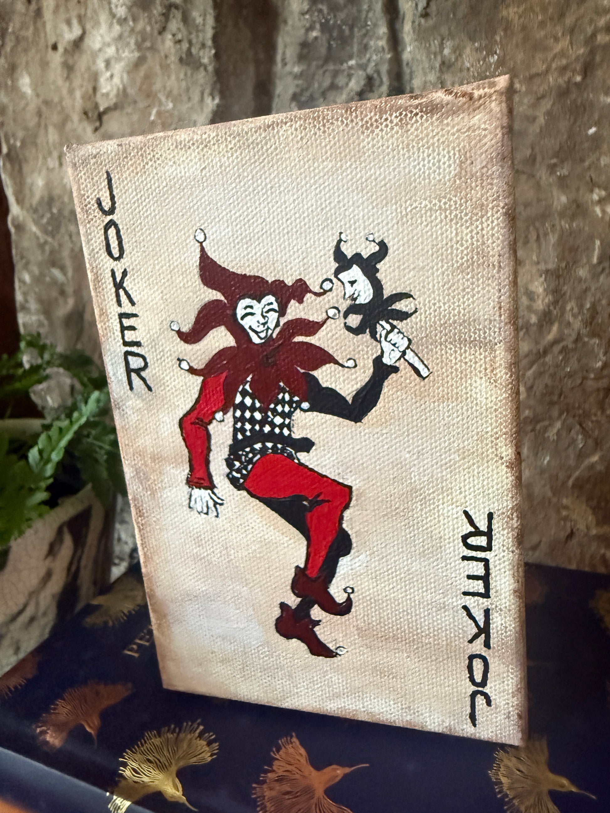 4" x 6" "Joker" Painting by Claudia Pope on Canva Ready to Hang