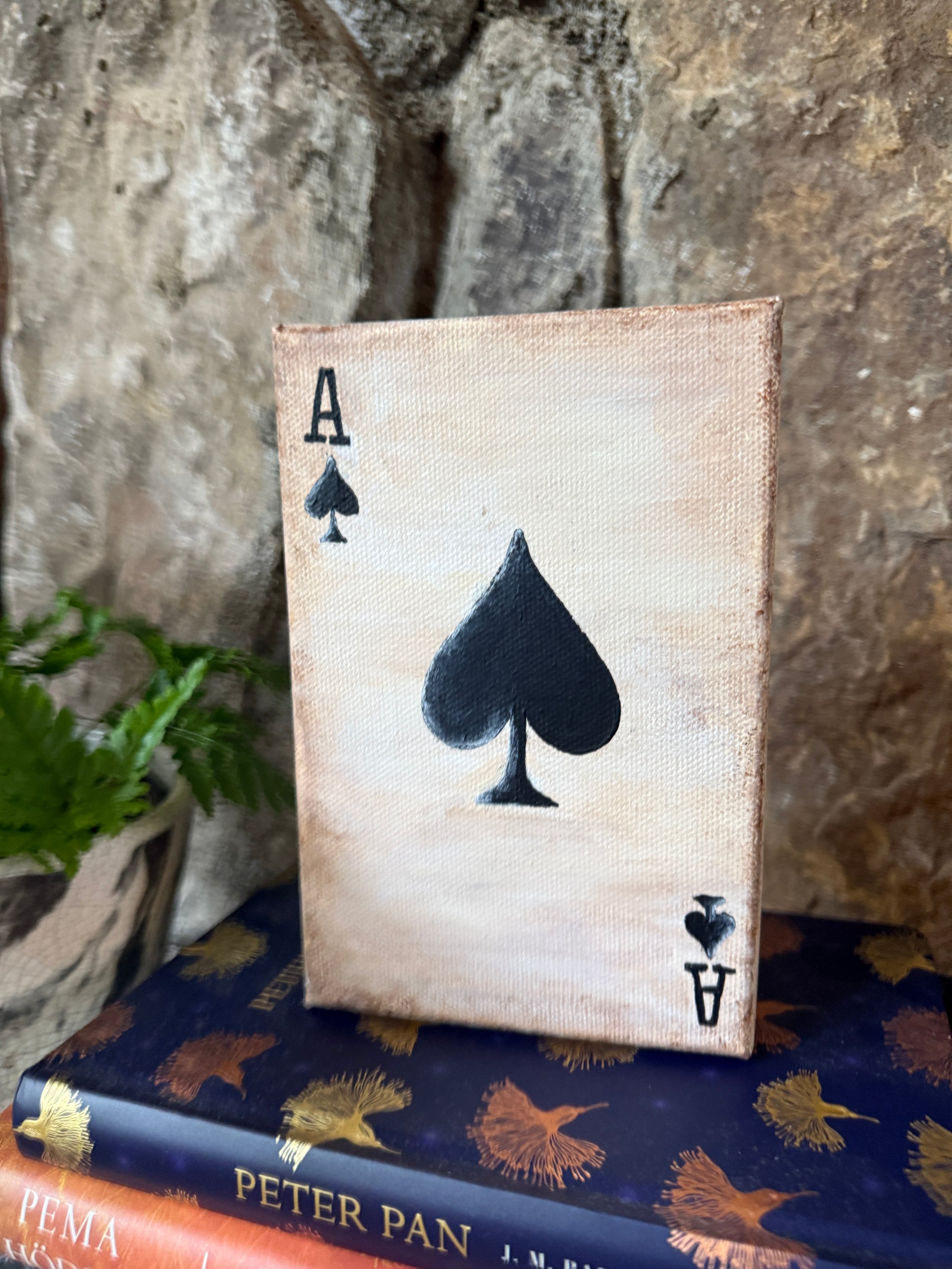 4" x 6" "Ace of Spades" Painting by Claudia Pope on Canva Ready to Hang