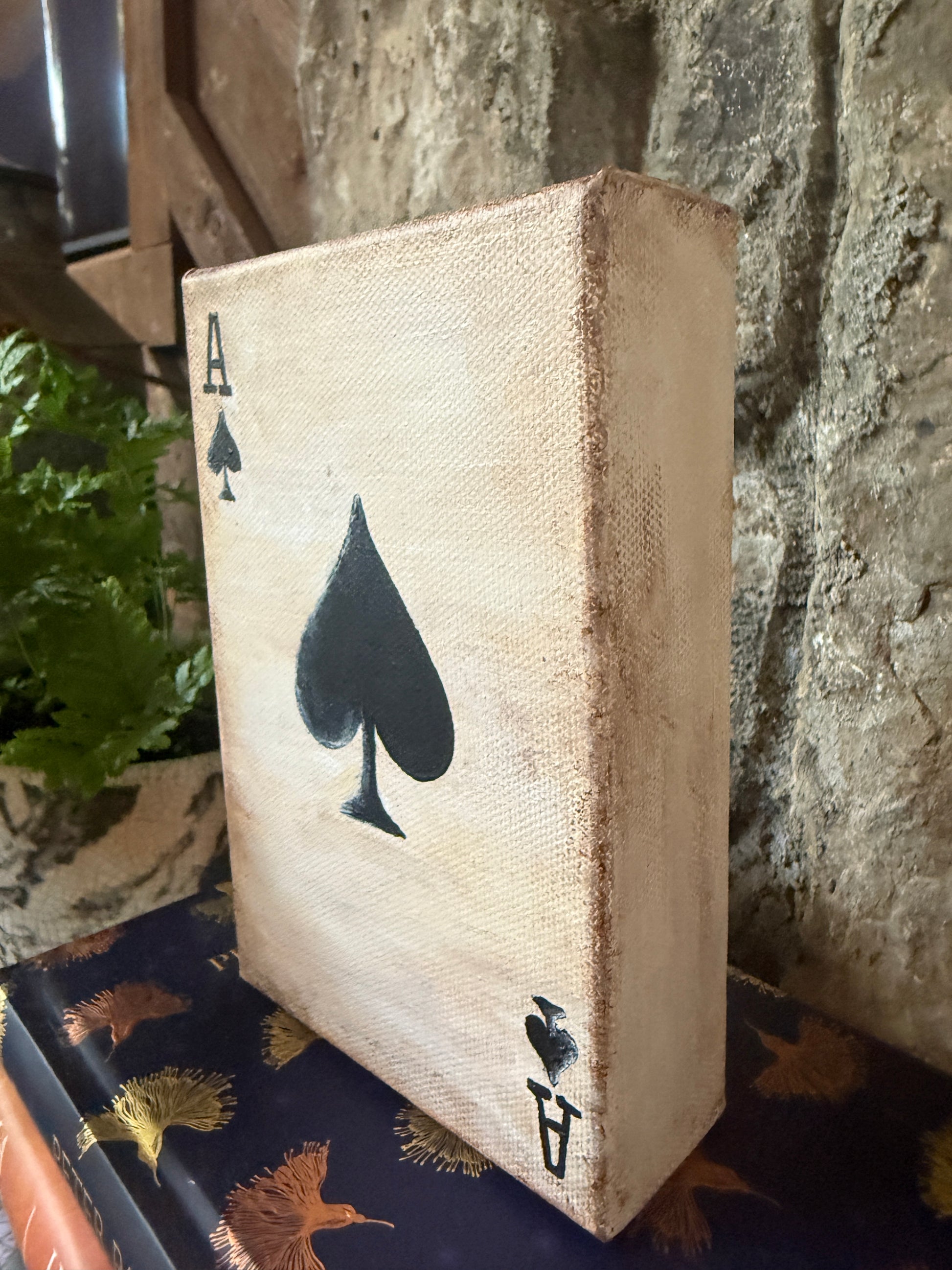 4" x 6" "Ace of Spades" Painting by Claudia Pope on Canva Ready to Hang