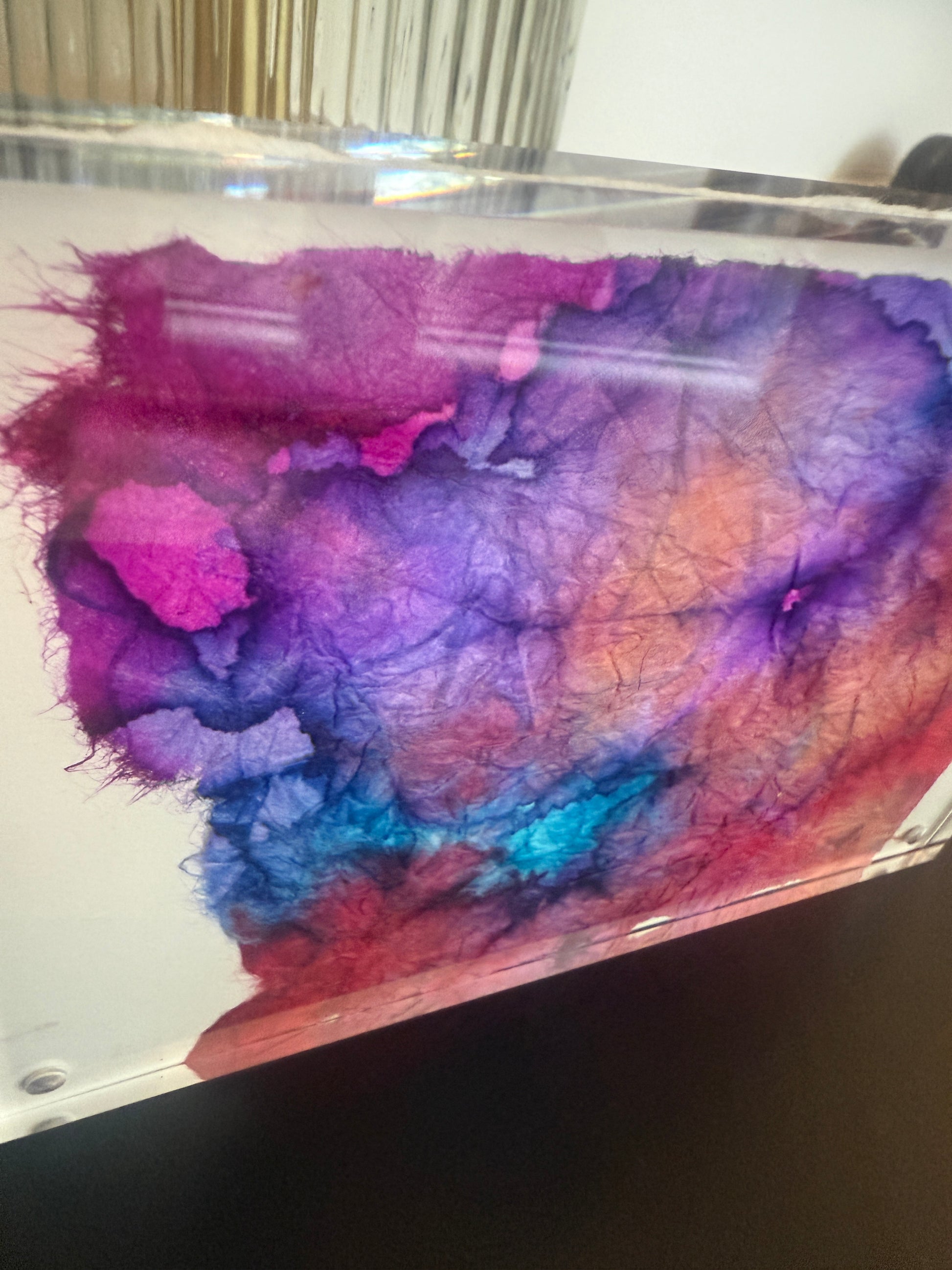 5" x 7" Dyed Mounted Paper by Wini McQueen Framed in Acrylic Table Top Frame