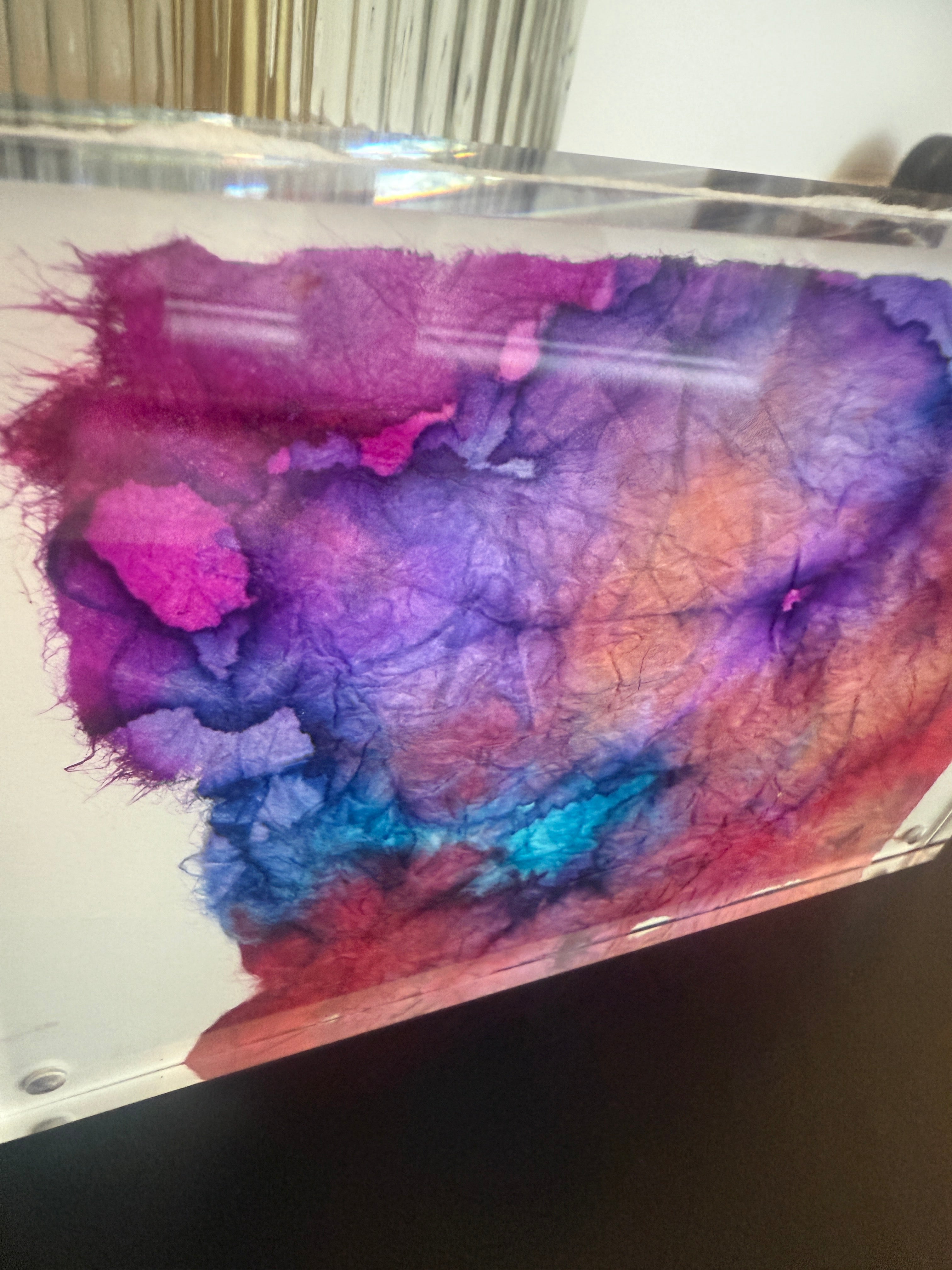 5" x 7" Dyed Mounted Paper by Wini McQueen Framed in Acrylic Table Top Frame
