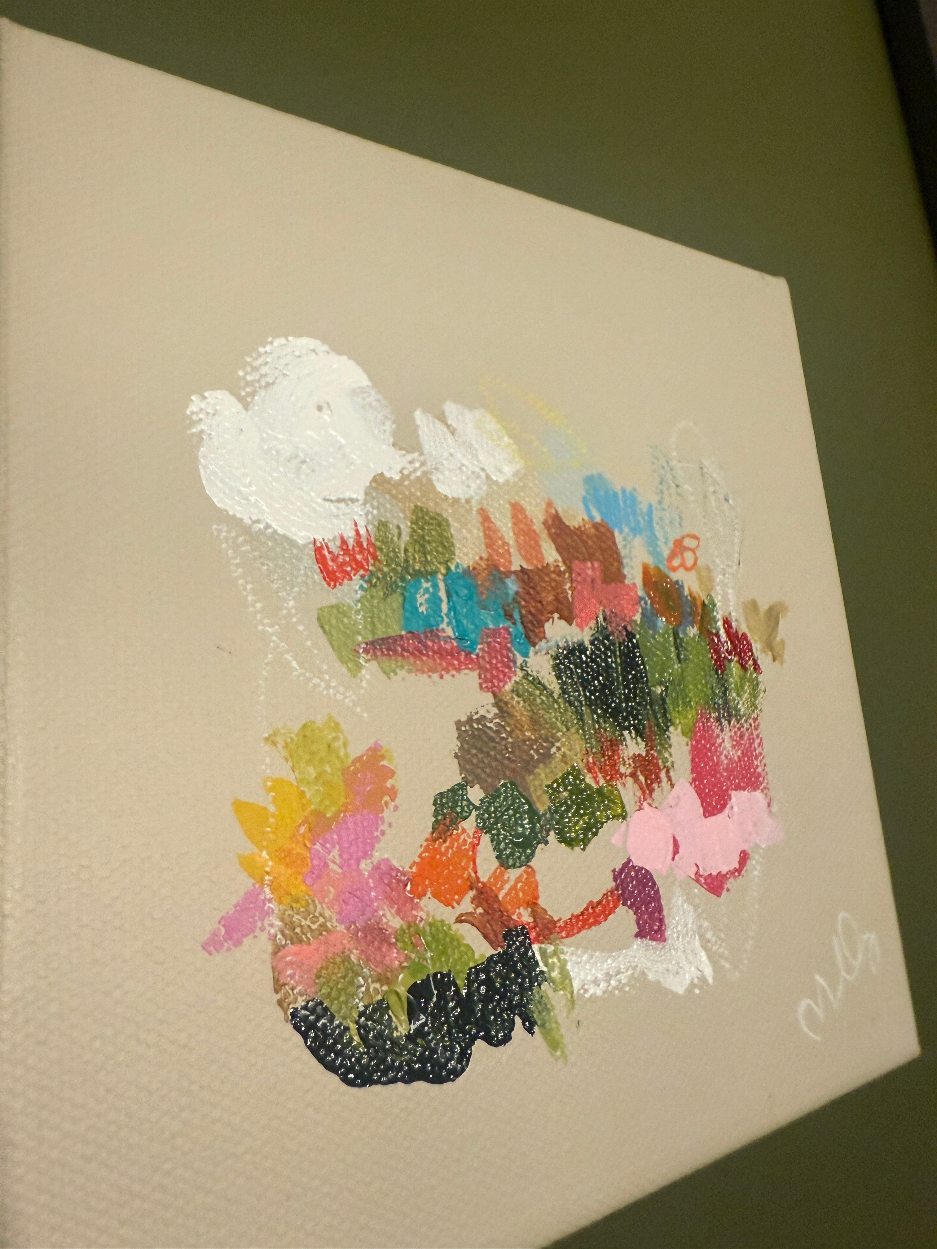 6" X 6" Abstract Painting by Milly Edwards on Canvas Ready to Hang