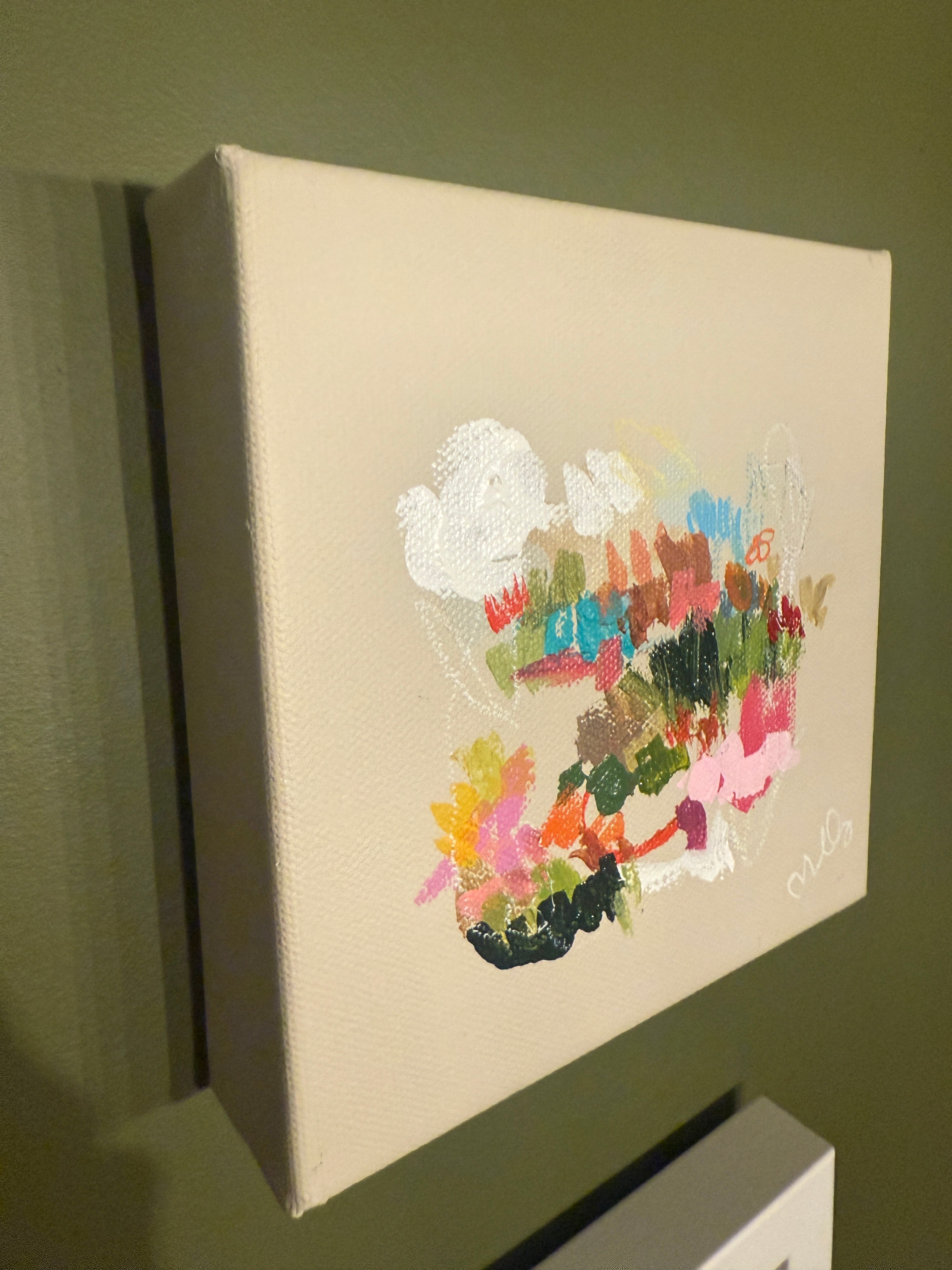 6" X 6" Abstract Painting by Milly Edwards on Canvas Ready to Hang